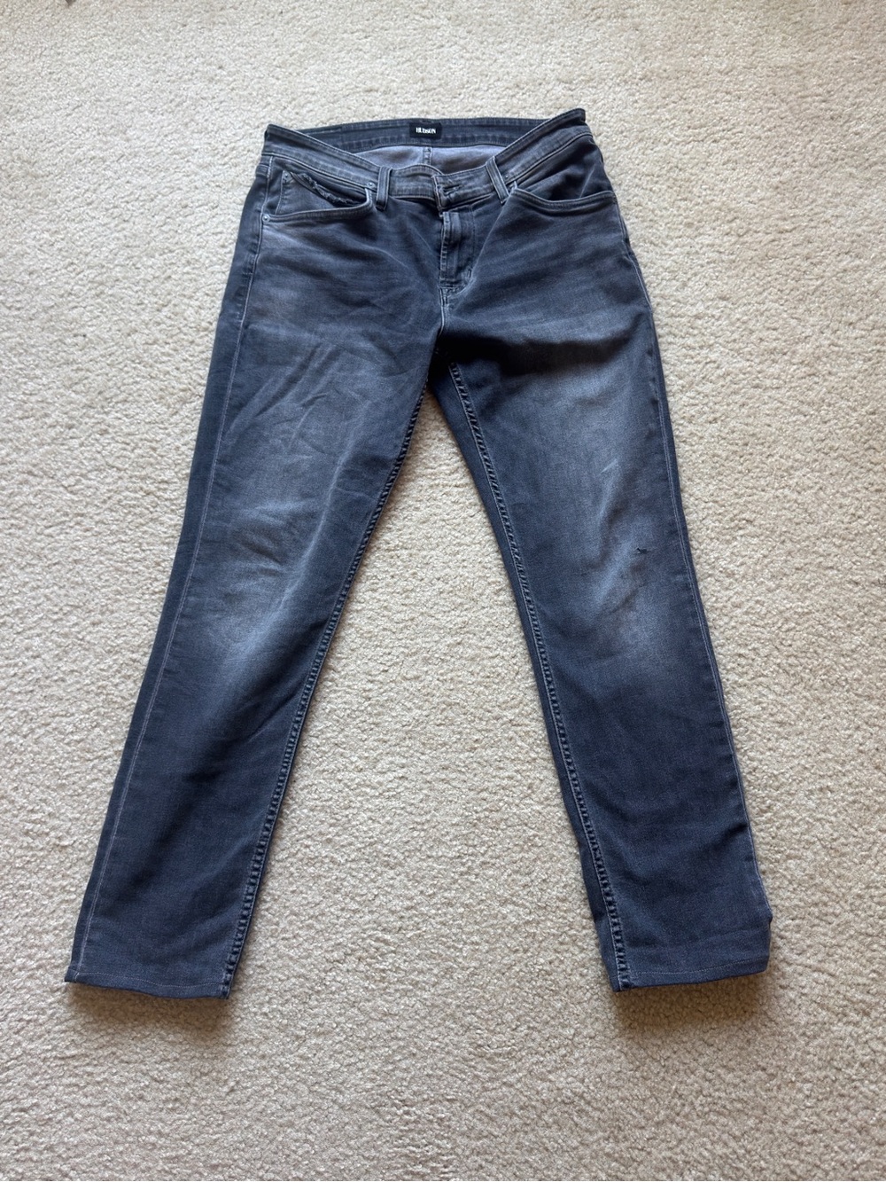 Hudson Jeans Men’s Slim Straight Jeans in Washed Black